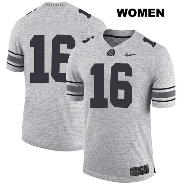Ohio State Buckeyes Women's Cameron Brown #16 Gray Authentic Nike No Name College NCAA Stitched Football Jersey RW19S66NI